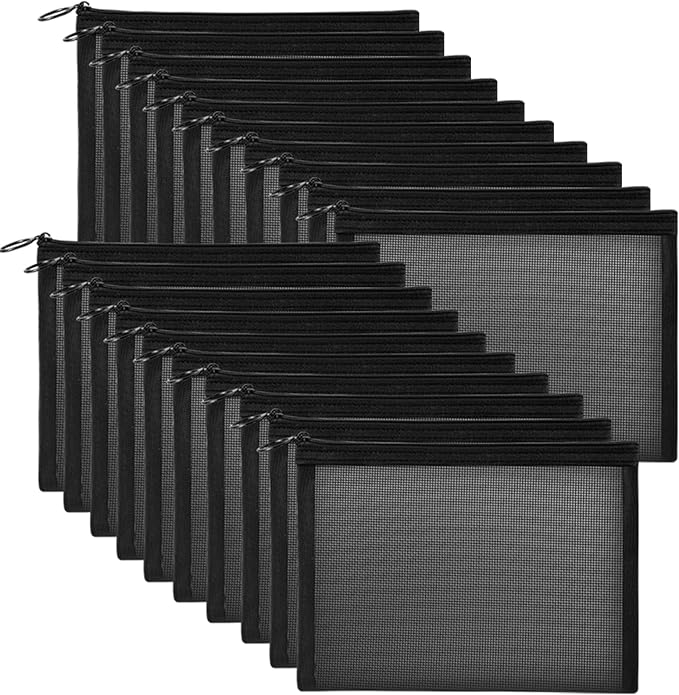 Unoutur 20 Pieces Mesh pouch, Mesh Makeup Bag Portable Makeup Pouch Travel Toiletry Bag for Makeup Organizer Travel Accessories,Cosmetic Bag with Zipper