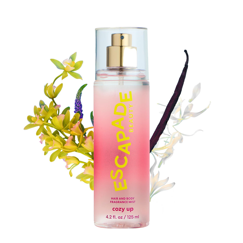 ESCAPADE BEAUTY Cozy Up Fragrance Hair and Body Mist (4.2oz) - Vanilla, Jasmine, Patchouli