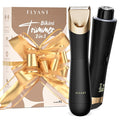 Bikini Trimmer for Women, Flyant 2 in 1 Electric Shaver for Women, Pubic Hair Trimmer Waterproof IPX7 with LED, Bikini Razor for Leg Arm Underarm Bikini Area, Christmas Gifts for Her - Black Gold