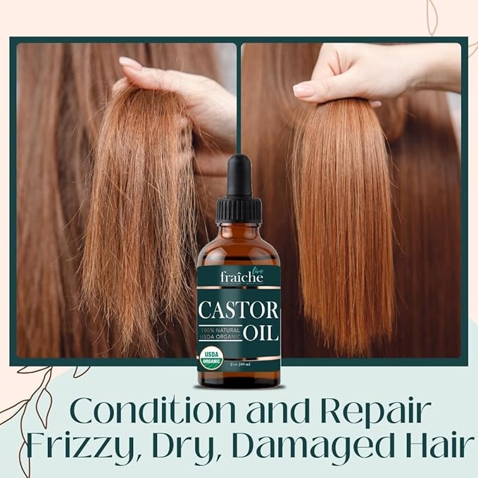 Organic Castor Oil Eyelash Growth Serum, Eyebrow Lash Serum for Hair Growth