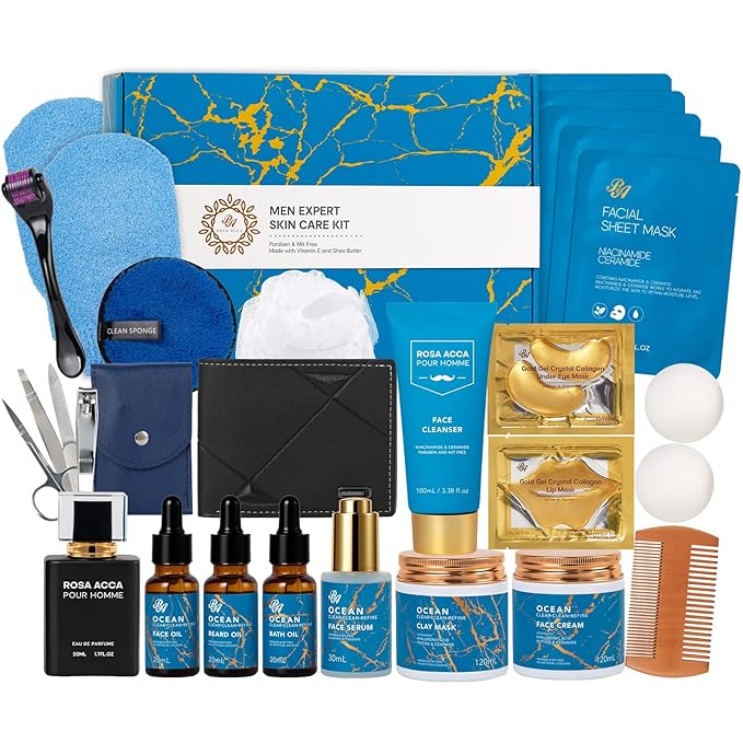 Gifts for Men, 30 Pcs Men's Bath and Body Gift Set, Skin Care Set for Men