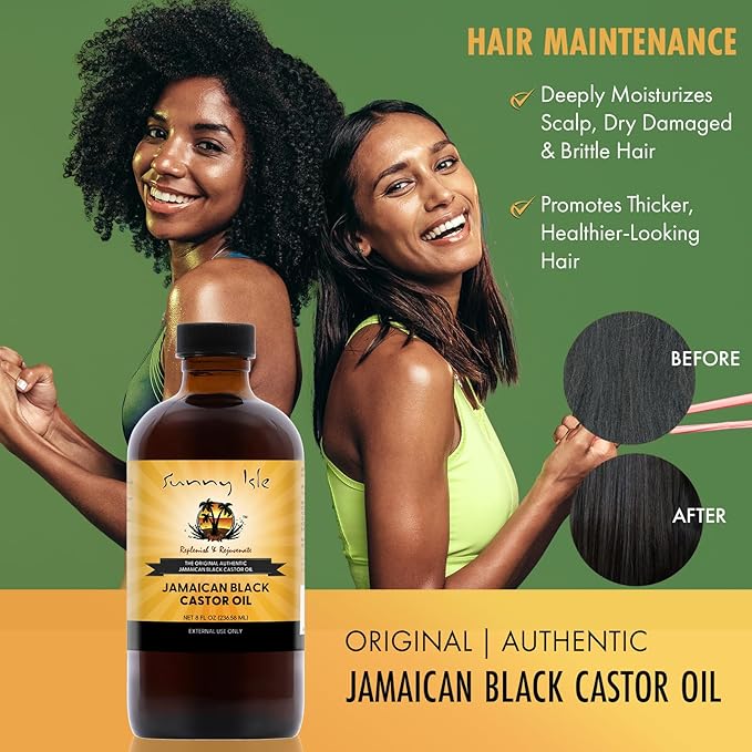 Sunny Isle Jamaican Black Castor Oil 8oz, Original, Authentic