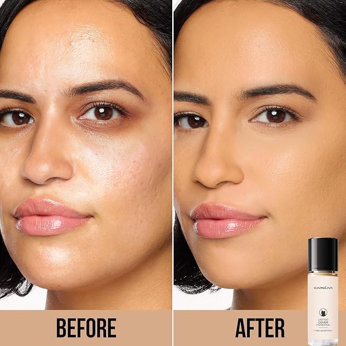 CARSLAN Lasting Cover Foundation for Full Coverage with 24H Matte Wear, M01