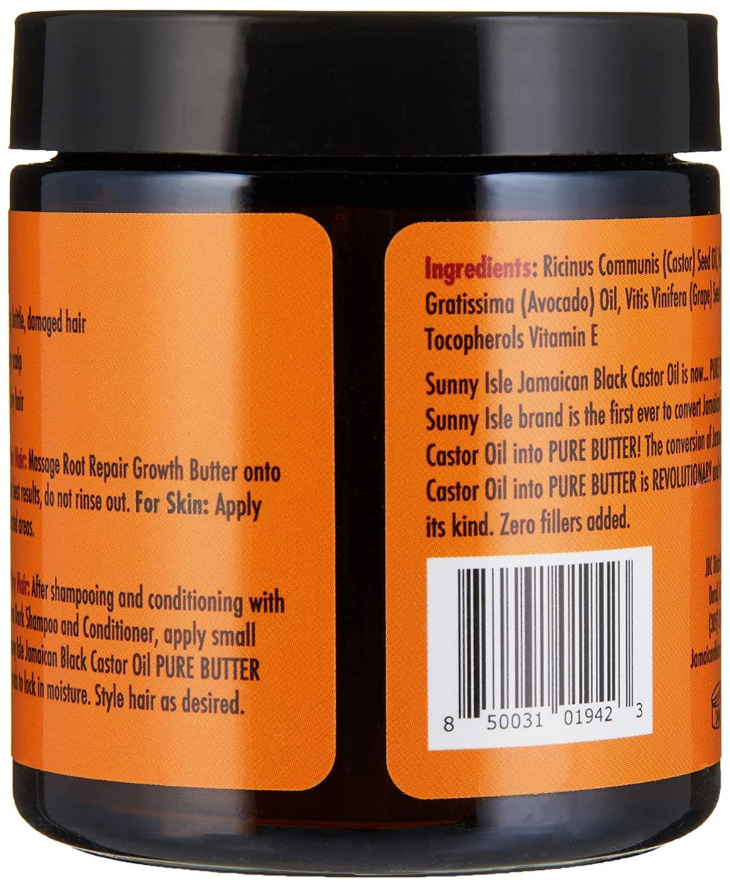 Sunny Isle Jamaican Black Castor Oil Root Repair Growth Butter 4oz | Restores & Revitalizes ALL Damaged Hair Types | Nutrient-Rich, Stimulates Hair Growth | Fights Dry, Itchy, Flaky Scalp