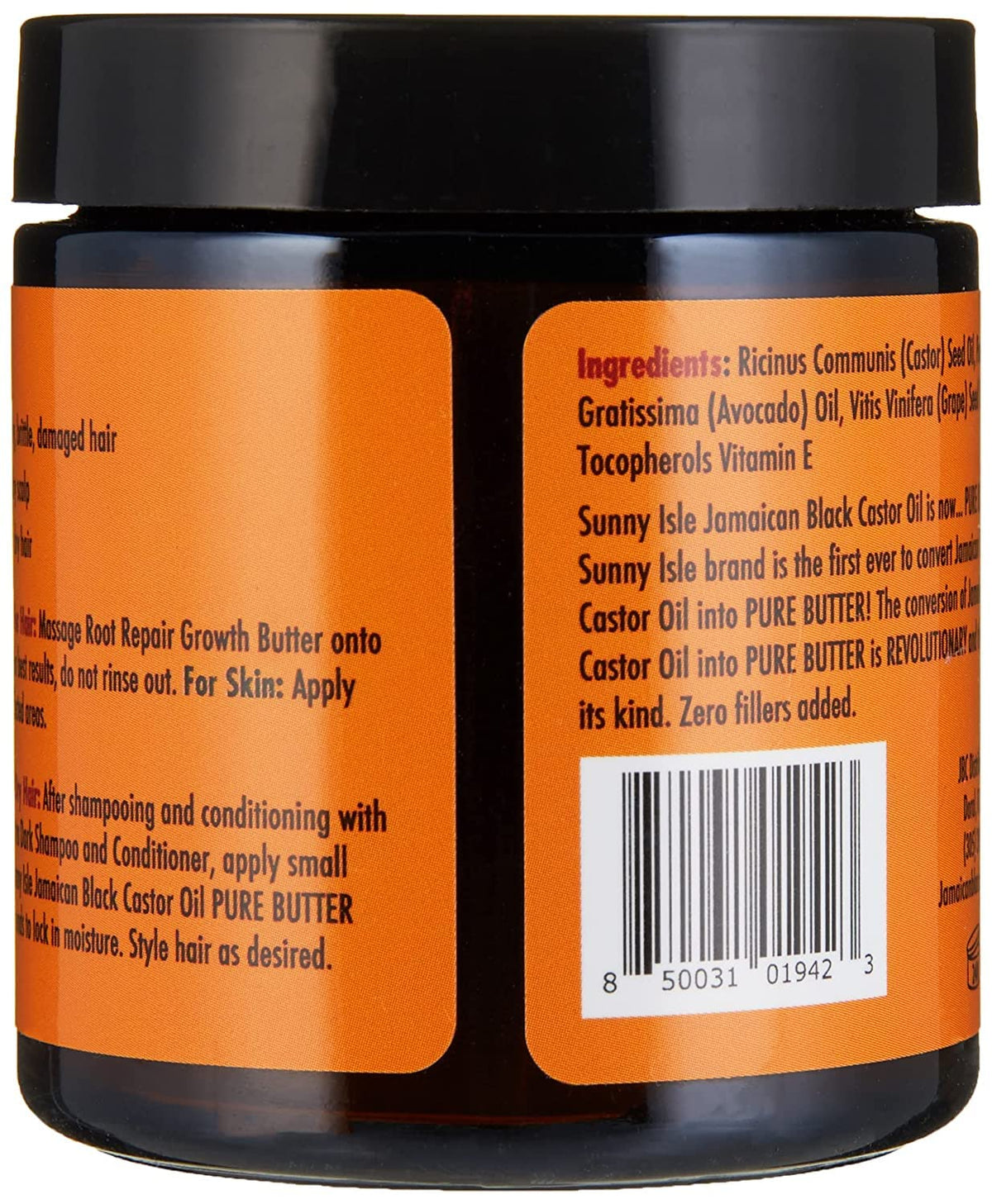 Sunny Isle Jamaican Black Castor Oil Root Repair Growth Butter 4oz | Restores & Revitalizes ALL Damaged Hair Types | Nutrient-Rich, Stimulates Hair Growth | Fights Dry, Itchy, Flaky Scalp
