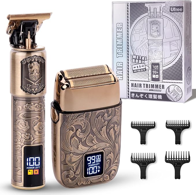 Ufree Foil Shaver and Beard Hair Trimmer Set, Men Electric Razor，Mens Gifts