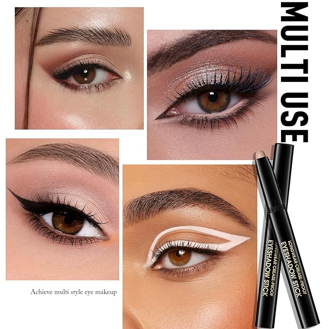 Wugbc Eyeshadow Stick Matte Eye Brightener Pencil Cream Nude Eye Shadow Base Crayon Long-Lasting Crease-Proof Naked Eyeshadow Blendable High Pigmented Single Eyeliner Makeup for Women, 3 DESERT