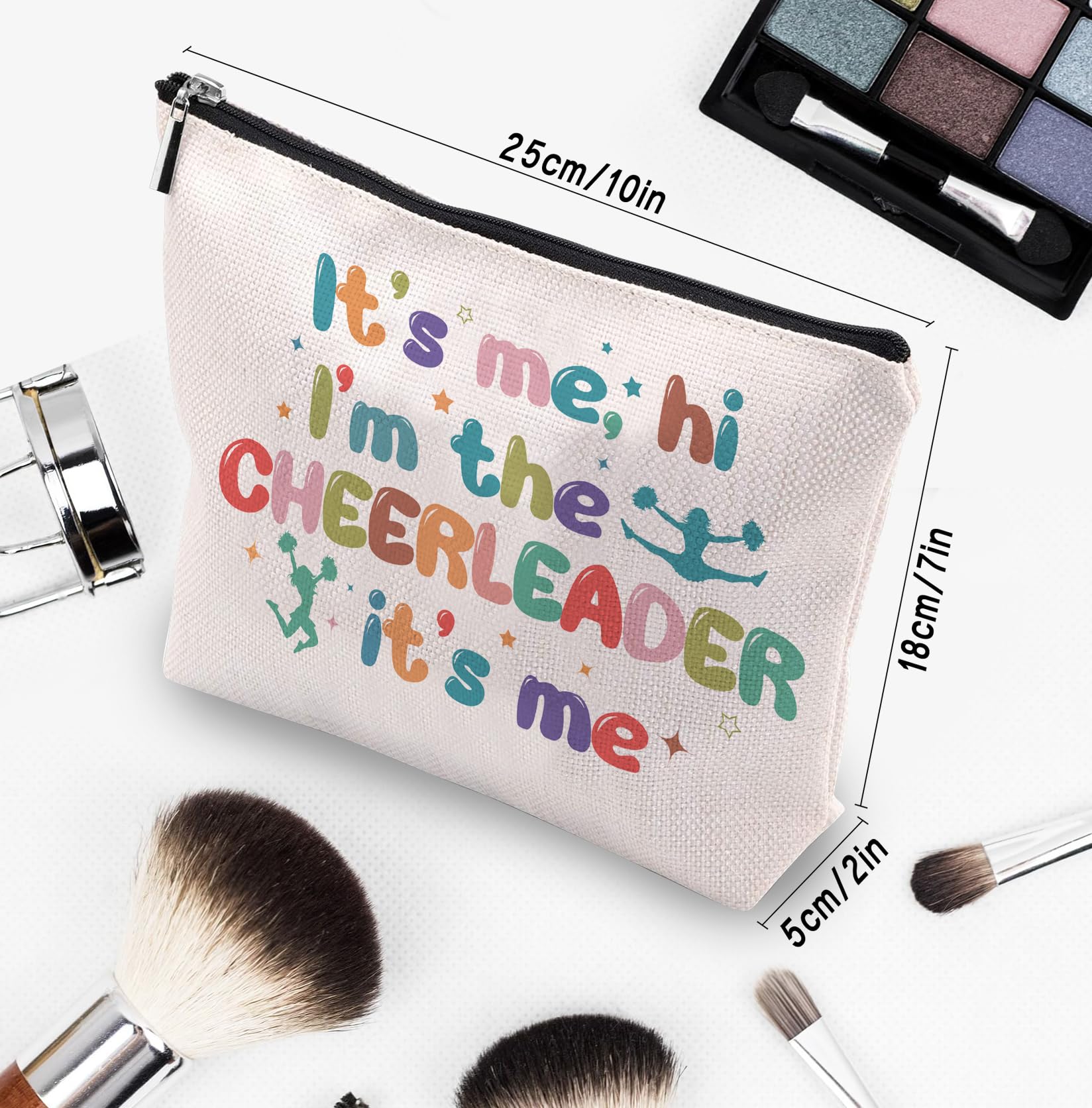 Cheerleading Gifts Makeup Bag, Gifts for Cheerleaders, Cheer Bag Stuff, It's Me Hi I'm The Cheerleader Cosmetic Bag, Cheerleading Teammate Gift for Women