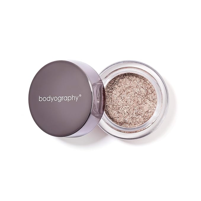 Bodyography Glitter Pigment Eye Shadow | Long Wear Shimmer Eyeshadow | Vegan, Talc & Paraben Free | Cream Powder Formula | Off the Hook (Taupe) 1.5 g