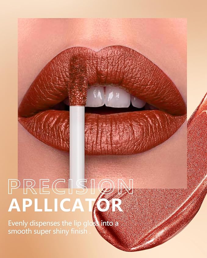 MAKI YIKA Red Lipstick for Women Metallic Liquid Lipsticks Long Lasting