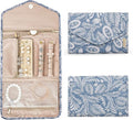 BAGSMART Travel Jewelry Organizer Roll Foldable Jewelry Case, White Leaf