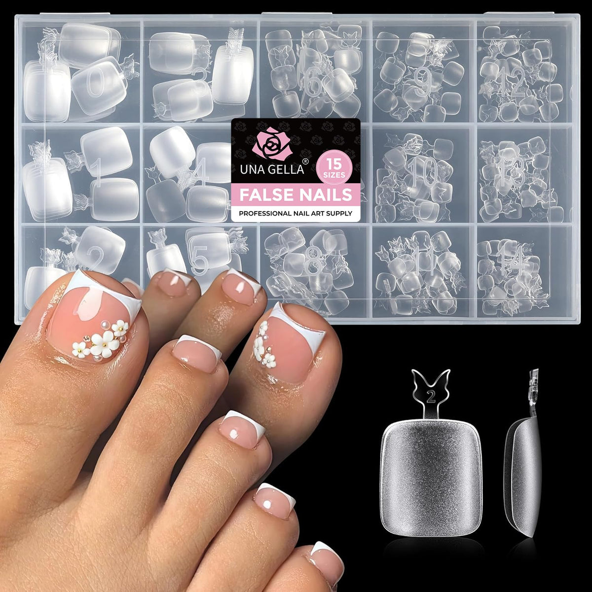 UNA GELLA Almond Nail Tips, Half Cover Almond Shape, 312PCS, 12 Sizes