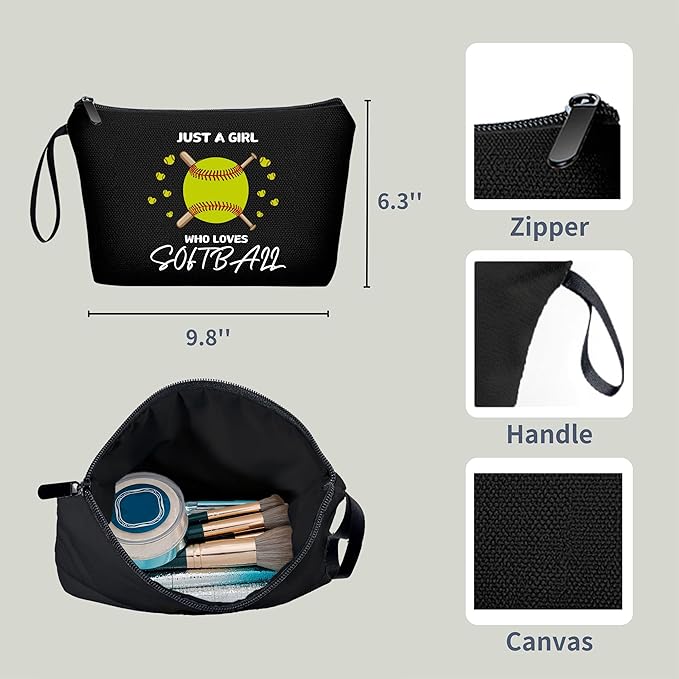 ARIOSEY Softball Gifts for Girls, Cosmetic Makeup Bag
