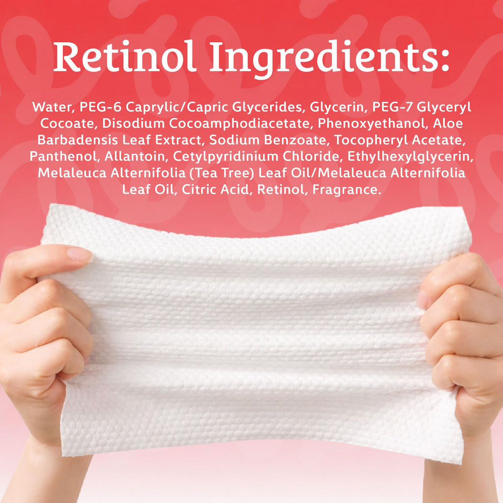 Body Prescription Makeup Cleansing Wipes - Gentle and Effective Face Wipes, 50 Count (Pack of 3), Retinol