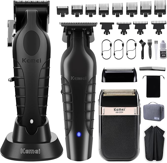 KEMEI Professional Hair Clippers Hair Trimmer Eletric Shaver Set for Men