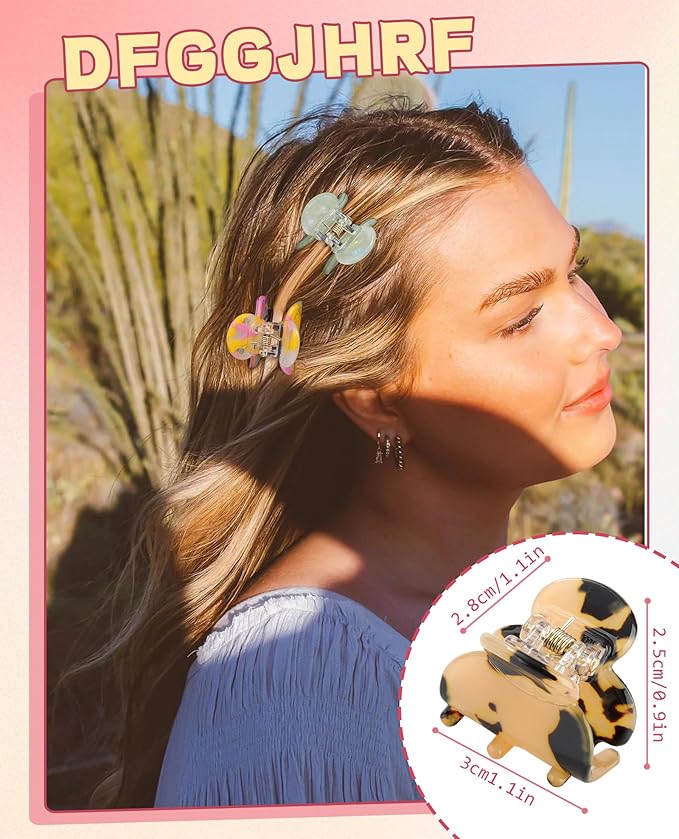 Molans 12 Pcs Small Hair Clips Mini Claw Jaw Clips Women Girls Thin Hair