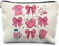 RYYCDOI Coquette Pink Bow Nurse Makeup Bag, Nurse Gifts for Women Cosmetic Bags, Nurse Week Gifts Makeup Pouch, Nurse Appreciation Gifts Zipper Pouch