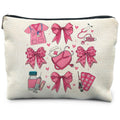 RYYCDOI Coquette Pink Bow Nurse Makeup Bag, Nurse Gifts for Women Cosmetic Bags, Nurse Week Gifts Makeup Pouch, Nurse Appreciation Gifts Zipper Pouch