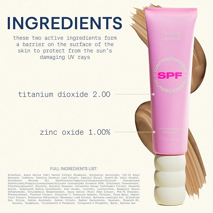 The Skinny Confidential Tinted Sunscreen with No White Cast, SPF 40