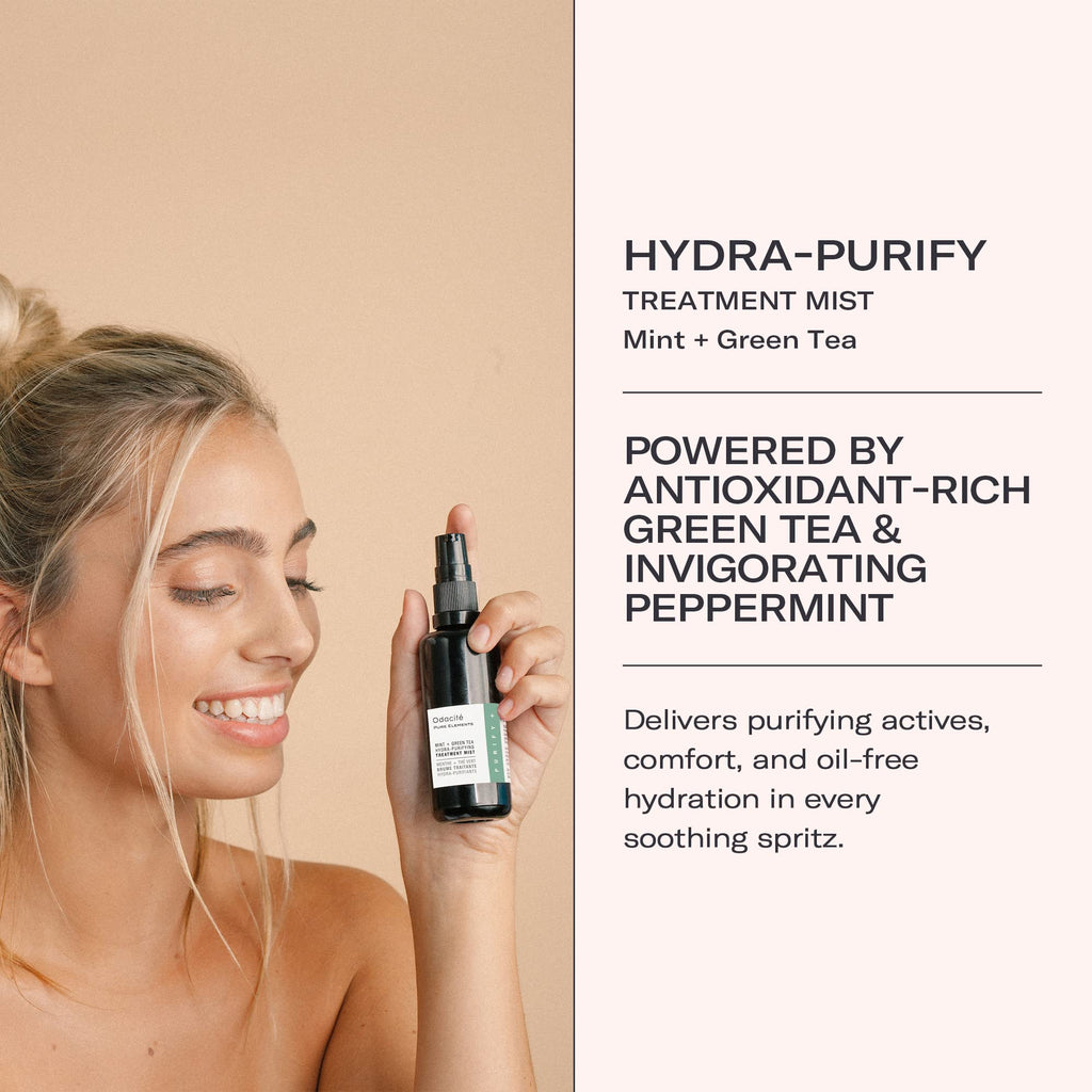 Odacite Mint & Green Tea Hydra-Purifying Facial Mist – Toning Spray for Acne & Pimple-Prone Skin – Clarifying Face Mist for Hydration, Blemishes & Tired Complexion, 1.69 fl oz
