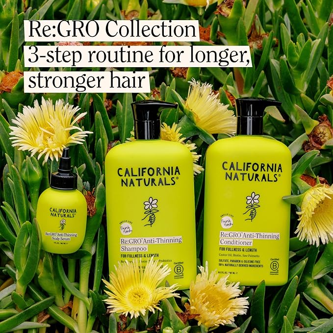 California Naturals Women's ReGRO Anti-Thinning Scalp Serum, 5% Capixyl with Biotin, Caffeine & Castor and Rosemary Oil, Non-Sticky Cooling Formula, Vegan & Cruelty Free, 3oz