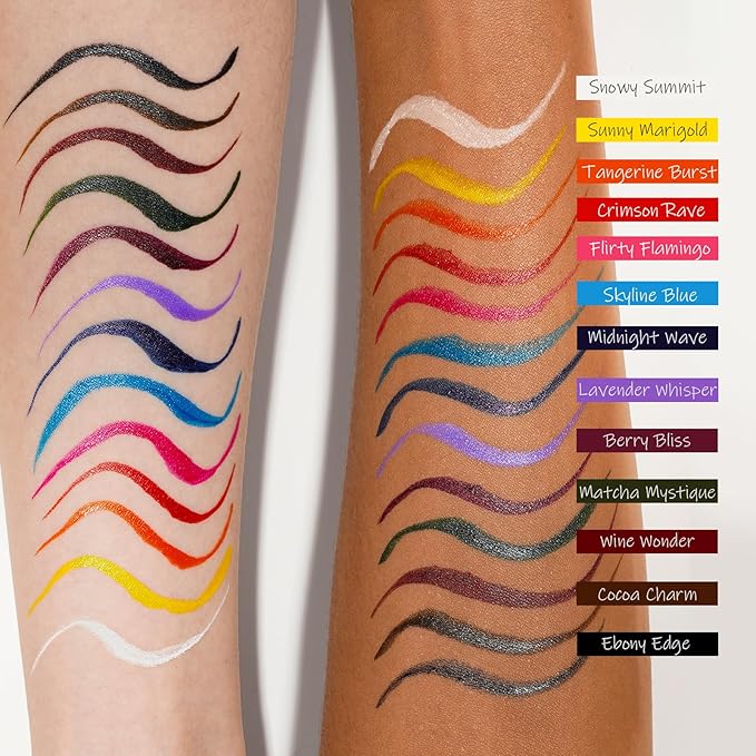 YES.EYE DO Liquid Eyeliner, Deep Blue Eyeliner Pen, Long Lasting Blue Eye Liner with Felt Tip, Precision Colored Eye Liner Pen, Water Removable, Easy to Use, Body Art Use (Midnight Wave)