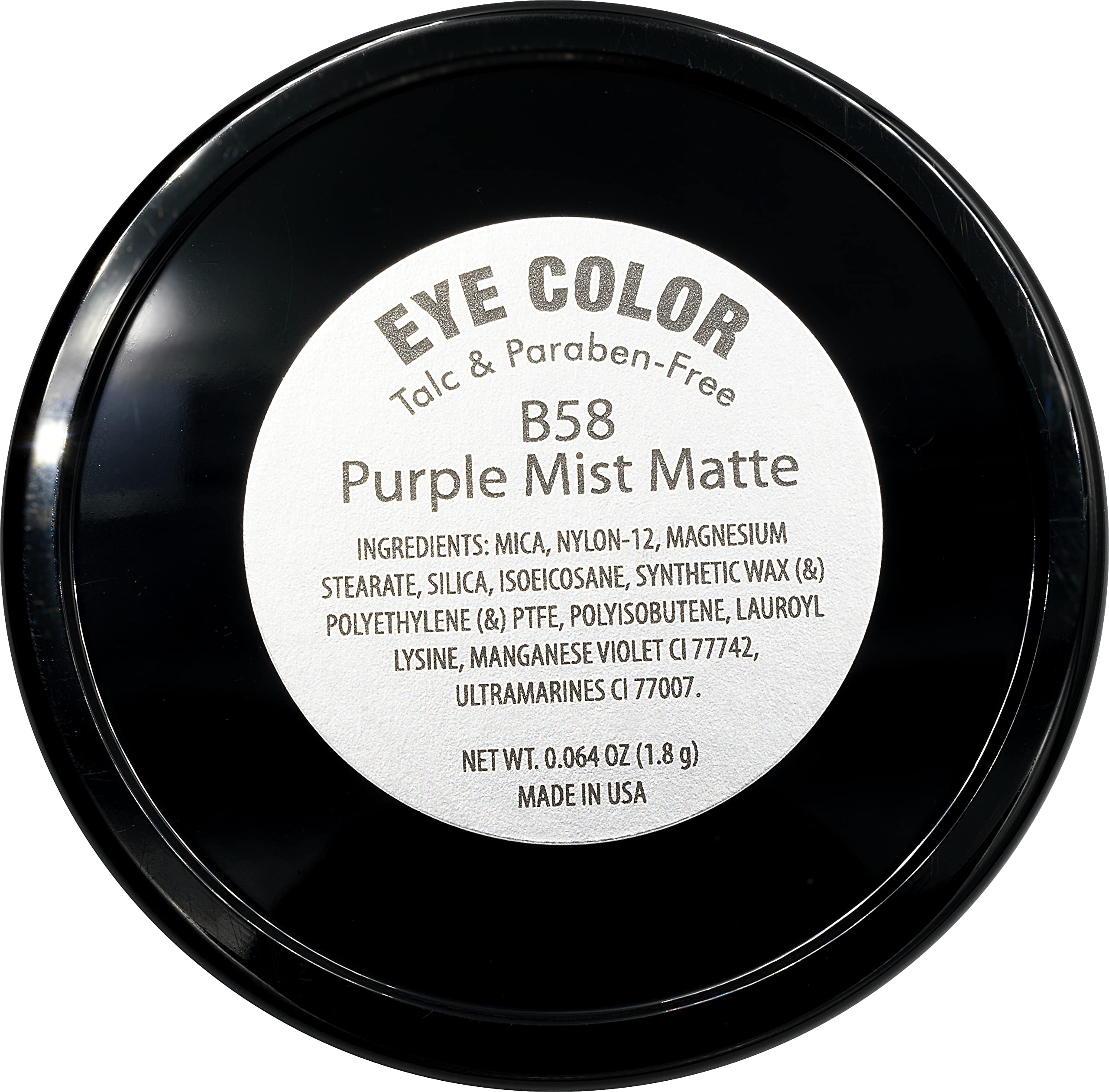 Pure Ziva Purple Mist Matte Soft Lilac Mauve Pressed Powder Single Vegan Eyeshadow; Talc, Paraben & Cruelty Free
