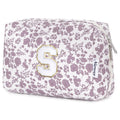 Narwey Birthday Gifts for Teen Girls Kids Women Personalized Initial Floral Makeup Bag Cute Cosmetic Trendy Stuff 6 8 10 11 12 13 14 16 18 Years Old Travel Toiletry Bag (Little Dusty Pink Flower S)
