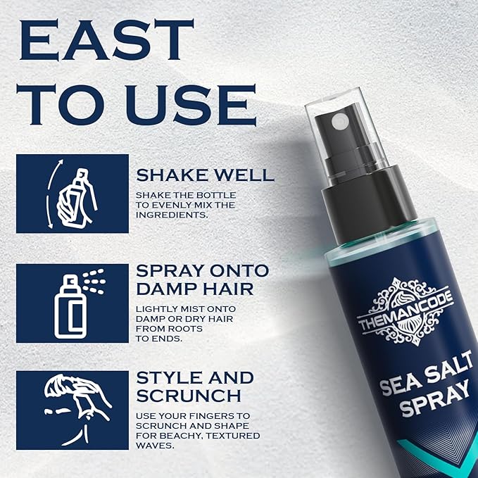 THEMANCODE Sea Salt Spray for Men, Surf Spray Adds Instant Volume, 3.4 Oz