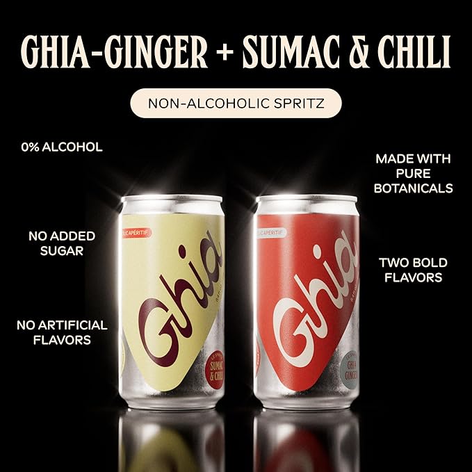 Ghia Non Alcoholic Le Spritz, Ginger & Sumac Chili Combo 8-Pack
