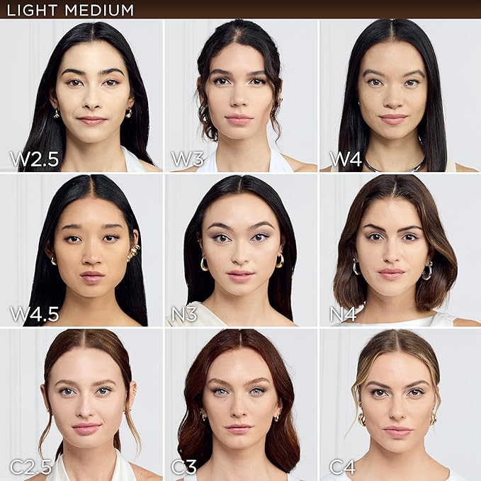 L'Oreal Paris True Match Super-Blendable Foundation, Medium Coverage Liquid Foundation Makeup, W2.5, Light Medium, 1 Fl Oz
