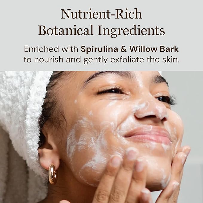 Elina Organics Botanical Cleanser, 8oz – Gentle, Hydrating Face Wash with Spirulina & Willow Bark – Organic and Vegan – Removes Makeup & Impurities – For Normal & Dry Skin