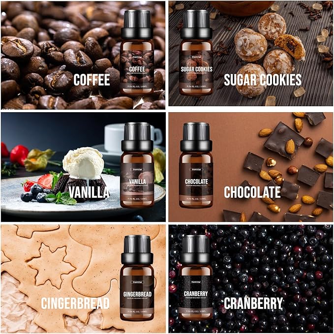 FUHITIM Dessert Scent Fragrance Oil Set（6 x 10 ML）