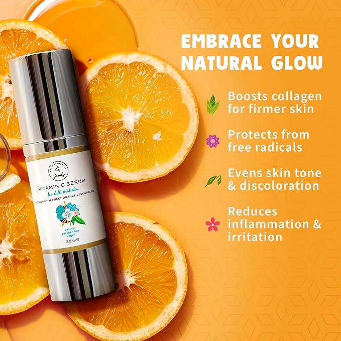 Vitamin C Serum for Face with Hyaluronic Acid, Aloe Vera, Retinol, and Vitamin E - Natural Skin Care for Beautiful and Healthy Skin - Brightening Serum for Dark Spots and Fine Lines