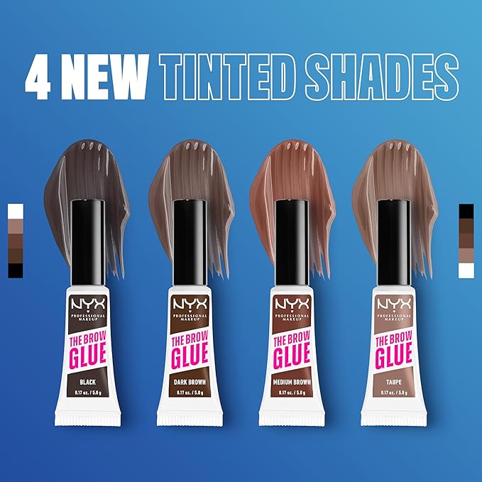 NYX PROFESSIONAL MAKEUP The Brow Glue, Extreme Hold Tinted Eyebrow Gel - Dark Brown
