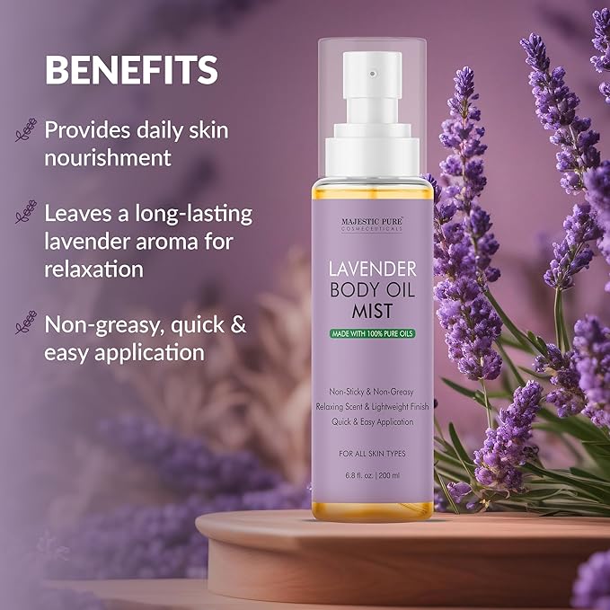 Majestic Pure Lavender Oil Body Mist - 6.8 Fl Oz