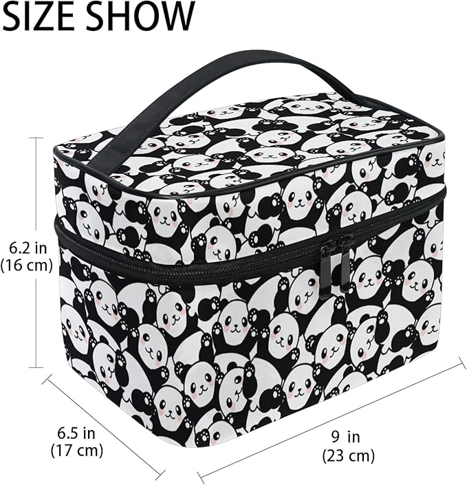 MNSRUU Makeup Bag, Animal Cute Little Panda Travel Makeup Organizer Bag Cosmetic Cases Toiletry Bags for Girl Women Ladies