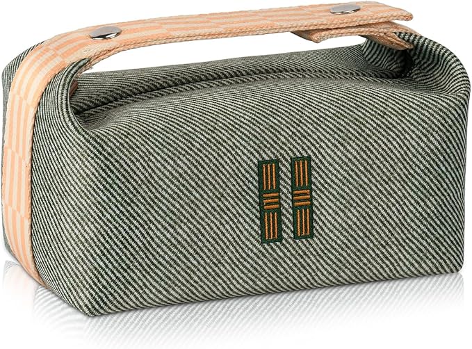 Sluxa NEW Makeup Bag - Her Inspired, Stylish, Lightweight, and Practical,Luxury Craft Travel Toiletry Bag for Daily Use & Travel Essentials, Easy Carry & Neat Storage(Grass green)