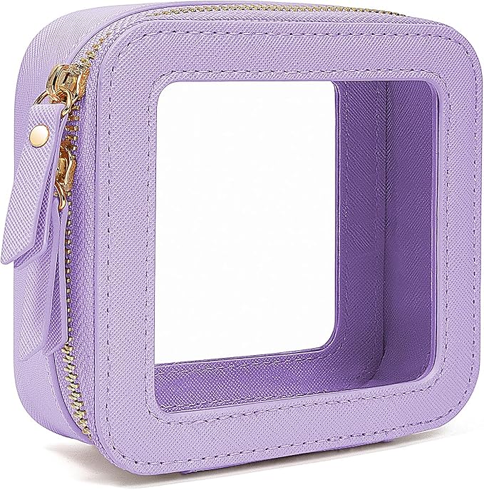 FFpaw Clear Makeup Bag, Small Makeup Bag TSA Approved Toiletry Bag Cosmetic Travel Bag Cute Makeup Bag Organizer Makeup Case Pouch Car Essentials for Women Men