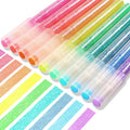 HANKU Glitter Highlighters Assorted Colors, 10-Count Chisel Tip Sparkle Highlighters, No Bleed Pastel Highlighter Markers For Adult Coloring Book Bible Journaling