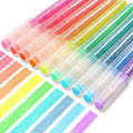 HANKU Glitter Highlighters Assorted Colors, 10-Count Chisel Tip Sparkle Highlighters, No Bleed Pastel Highlighter Markers For Adult Coloring Book Bible Journaling