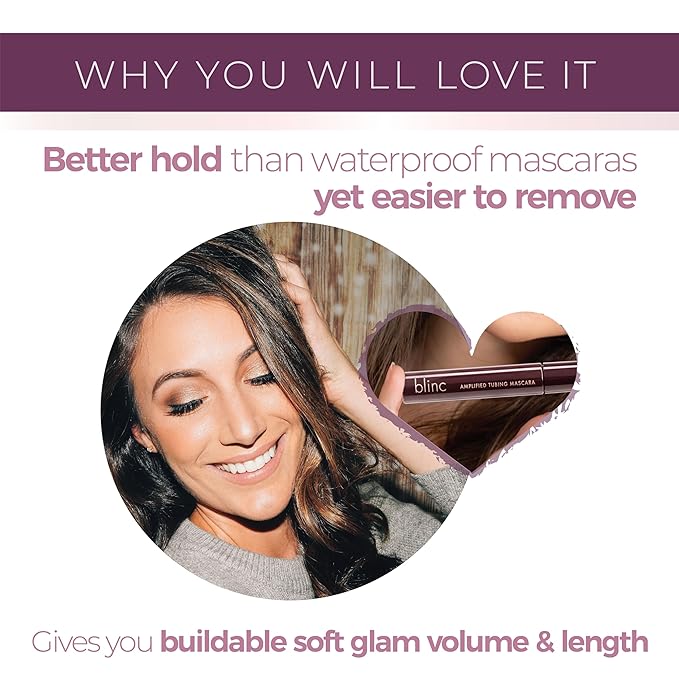 blinc Amplified Tubing Mascara, Volumizing, Soft-Glam, Dark Brown