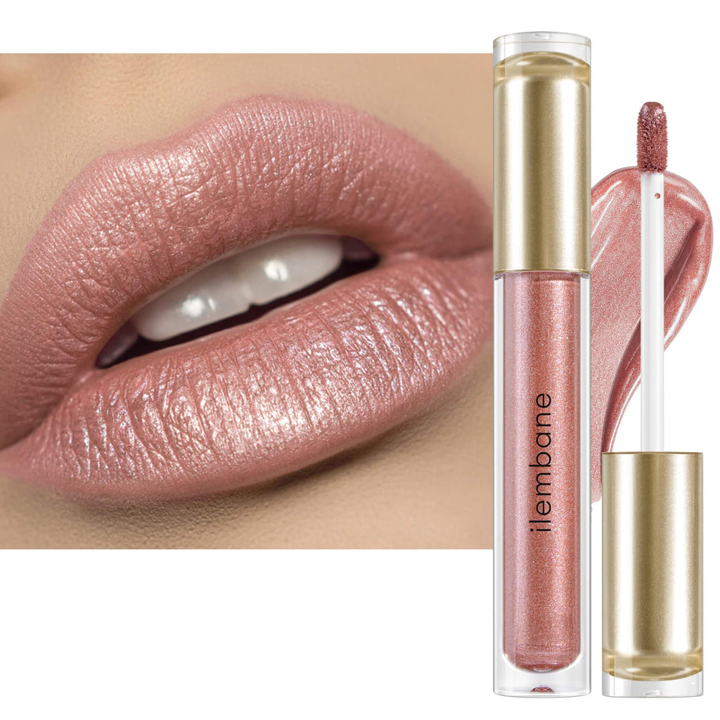 ilembane Nude Pink Metallic Liquid Lipstick Shimmer Long Wear - Sweet Hope