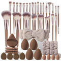 HGHDBT 44Pcs Brown Makeup Brushes Set Professional Makeup Kit Multi-functional Makeup Tool Set with Facial Makeup Accessories, Foundation Makeup Brush Kit Eye and Face Make up Brushes & Tools