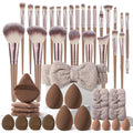 HGHDBT 44Pcs Brown Makeup Brushes Set Professional Makeup Kit Multi-functional Makeup Tool Set with Facial Makeup Accessories, Foundation Makeup Brush Kit Eye and Face Make up Brushes & Tools