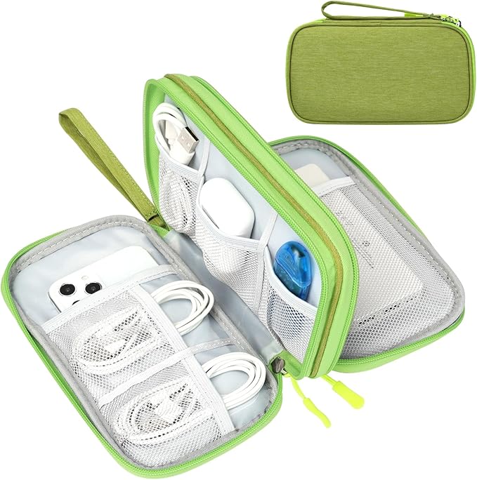 FYY Electronic Organizer, Travel Tech Pouch Bag, Medium, Green