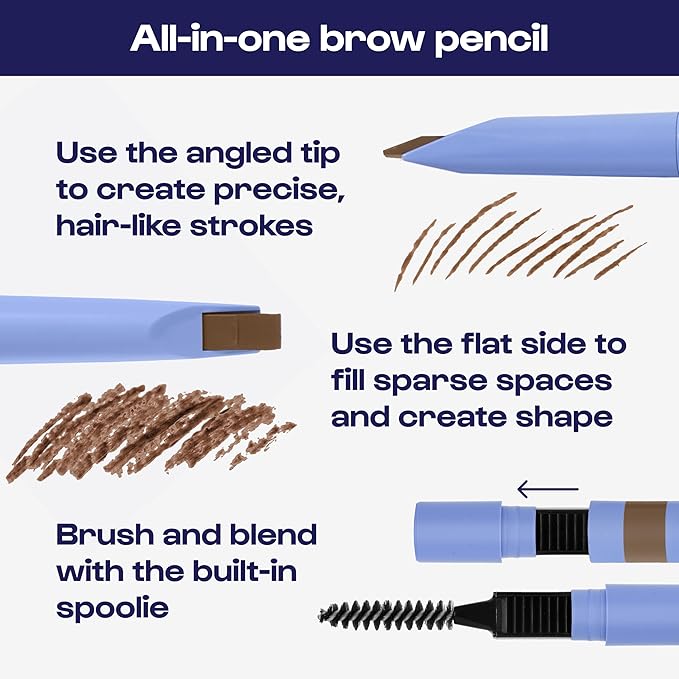 Alleyoop Eyebrow Pencil Swift Brow with Sharpener,Matte Finish,Medium Brown