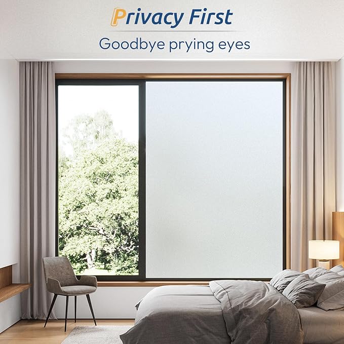 rabbitgoo Frosted Glass Window Privacy Film, Static Cling, 23.6" x 157.4"