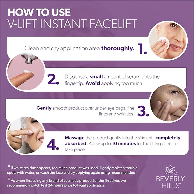 Beverly Hills V-Lift Instant Eye Lift and Eye Tuck Bee Venom Serum for Puffy Eyes, Dark Circles, Wrinkles, and Under Eye Bags Treatment for Women and Men | 30mL (120 Day Supply)
