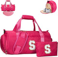 Vogewood Initial Gifts for Teens, Girls Travel Duffle Bag with Makeup Pouch